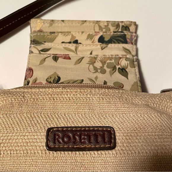 Rosetti Small Beige Tan Purse With Brown Leather Strap (34” strap) And Accents - Picture 14 of 16
